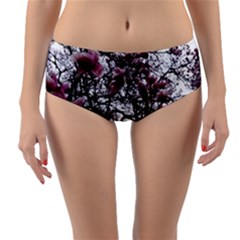 Saucer Magnolia Tree Reversible Mid-waist Bikini Bottoms by okhismakingart