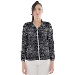 Black And White Ethnic Ornate Pattern Women s Windbreaker by dflcprintsclothing