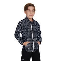 Black And White Ethnic Ornate Pattern Kids  Windbreaker by dflcprintsclothing