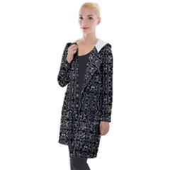 Black And White Ethnic Ornate Pattern Hooded Pocket Cardigan by dflcprintsclothing