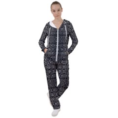 Black And White Ethnic Ornate Pattern Women s Tracksuit by dflcprintsclothing