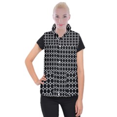 Pattern Abstrait Ronds Noir Women s Button Up Vest