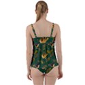 Cute seamless pattern bird with berries leaves Twist Front Tankini Set View2