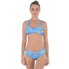Hand Drawn Seamless Pattern Summer Time Criss Cross Bikini Set by BangZart