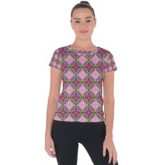 Seamless Psychedelic Pattern Short Sleeve Sports Top 
