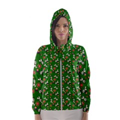 Clown Ghost Pattern Green Women s Hooded Windbreaker by snowwhitegirl