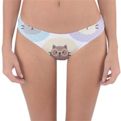 Cute Cat Seamless Pattern Background Reversible Hipster Bikini Bottoms