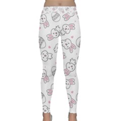Cute Pattern With Easter Bunny Egg Classic Yoga Leggings