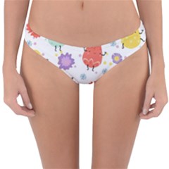 Easter Seamless Pattern With Cute Eggs Flowers Reversible Hipster Bikini Bottoms