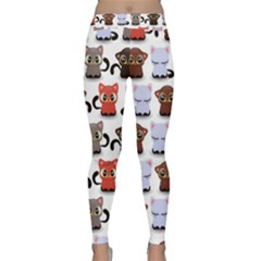 Seamless Pattern With Cute Little Kittens Various Color Classic Yoga Leggings