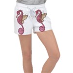 Red Seahorse Velour Lounge Shorts