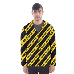 Warning Colors Yellow And Black - Police No Entrance 2 Men s Hooded Windbreaker by DinzDas