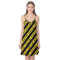 Warning Colors Yellow And Black - Police No Entrance 2 Camis Nightgown by DinzDas