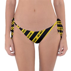 Warning Colors Yellow And Black - Police No Entrance 2 Reversible Bikini Bottom by DinzDas