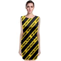 Warning Colors Yellow And Black - Police No Entrance 2 Classic Sleeveless Midi Dress by DinzDas