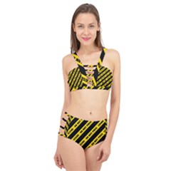 Warning Colors Yellow And Black - Police No Entrance 2 Cage Up Bikini Set by DinzDas