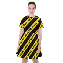 Warning Colors Yellow And Black - Police No Entrance 2 Sailor Dress by DinzDas