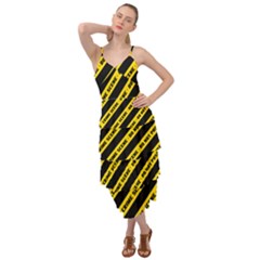 Warning Colors Yellow And Black - Police No Entrance 2 Layered Bottom Dress by DinzDas