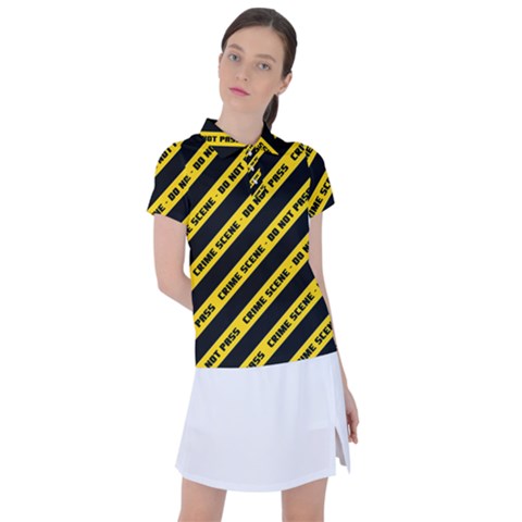 Warning Colors Yellow And Black - Police No Entrance 2 Women s Polo Tee by DinzDas