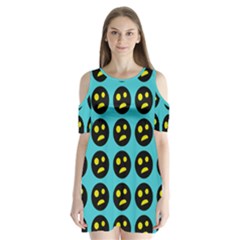 005 - Ugly Smiley With Horror Face - Scary Smiley Shoulder Cutout Velvet One Piece by DinzDas