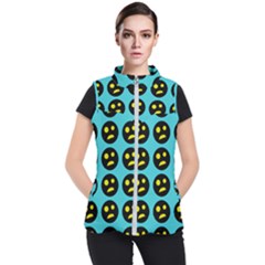 005 - Ugly Smiley With Horror Face - Scary Smiley Women s Puffer Vest