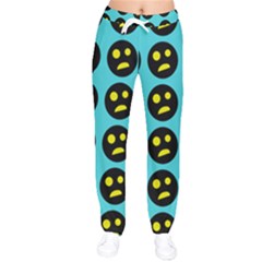 005 - Ugly Smiley With Horror Face - Scary Smiley Women Velvet Drawstring Pants by DinzDas