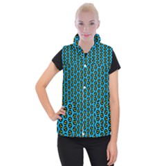 0059 Comic Head Bothered Smiley Pattern Women s Button Up Vest by DinzDas