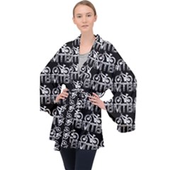 Mountain Bike - Mtb - Hardtail And Dirt Jump 2 Long Sleeve Velvet Kimono  by DinzDas