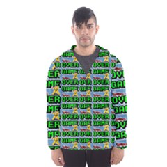 Game Over Karate And Gaming - Pixel Martial Arts Men s Hooded Windbreaker by DinzDas