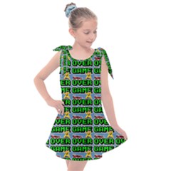 Game Over Karate And Gaming - Pixel Martial Arts Kids  Tie Up Tunic Dress by DinzDas