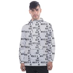 White And Nerdy - Computer Nerds And Geeks Men s Front Pocket Pullover Windbreaker by DinzDas
