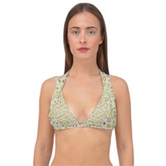 Abstract Flowers And Circle Double Strap Halter Bikini Top by DinzDas