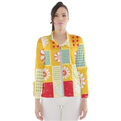 Abstract Flowers And Circle Women s Windbreaker by DinzDas