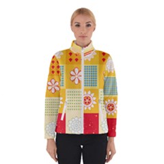 Abstract Flowers And Circle Winter Jacket by DinzDas