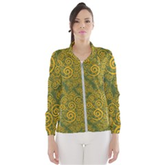 Abstract Flowers And Circle Women s Windbreaker by DinzDas