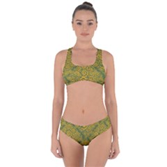 Abstract Flowers And Circle Criss Cross Bikini Set by DinzDas