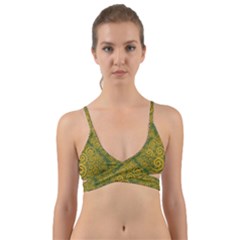 Abstract Flowers And Circle Wrap Around Bikini Top by DinzDas