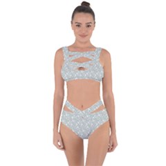 Abstract Flowers And Circle Bandaged Up Bikini Set  by DinzDas
