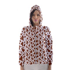 Animal Skin - Brown Cows Are Funny And Brown And White Women s Hooded Windbreaker by DinzDas