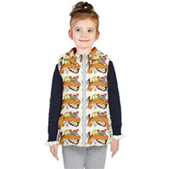 Love And Flowers And Peace Fo All Hippies Kids  Hooded Puffer Vest by DinzDas