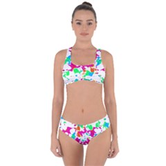 Bright Multicolored Abstract Print Criss Cross Bikini Set by dflcprintsclothing