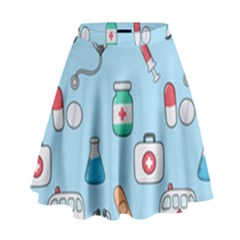 Medical Seamless Pattern High Waist Skirt