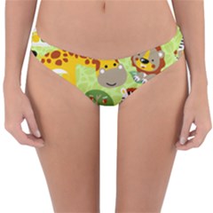 Funny Animals Cartoon Reversible Hipster Bikini Bottoms
