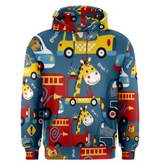 Seamless Pattern Vehicles Cartoon With Funny Drivers Men s Core Hoodie