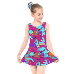 Dinos Kids  Skater Dress Swimsuit by Sobalvarro