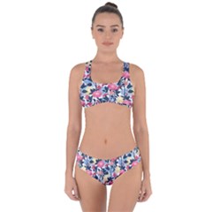 Beautiful Floral Pattern Criss Cross Bikini Set by TastefulDesigns