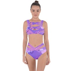 Colorful Abstract Wallpaper Theme Bandaged Up Bikini Set 
