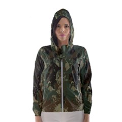 Camouflage Splatters Background Women s Hooded Windbreaker by Bejoart