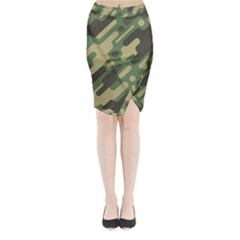 Camouflage Pattern Background Midi Wrap Pencil Skirt