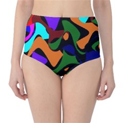 Trippy Paint Splash, Asymmetric Dotted Camo In Saturated Colors Classic High-waist Bikini Bottoms by Casemiro